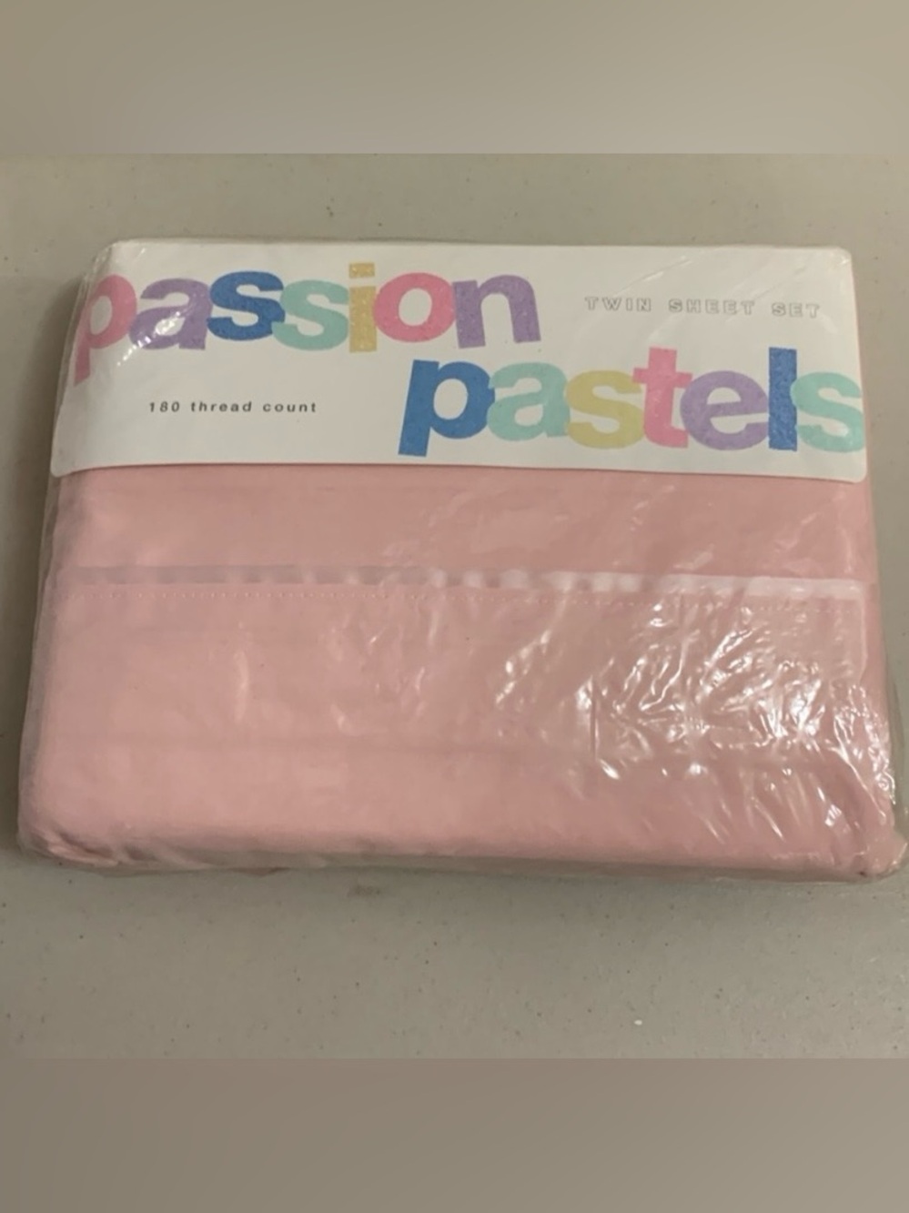 Vintage 1997 Passion Pastels Pink Twin Sheet Set New Sherbert Dayton Hudson Co.
